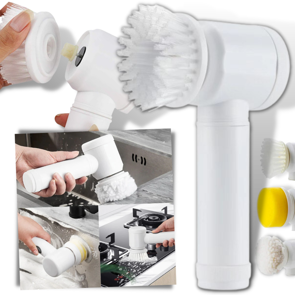 Escova de limpeza elétrica Kulashi para uso doméstico, ferramenta manual para facilitar a limpeza de superfícies.