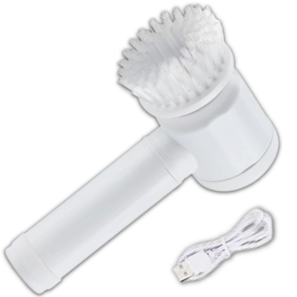 Escova de limpeza elétrica manual Kulashi para uso doméstico, com conexão USB e cerdas resistentes para limpeza eficiente.