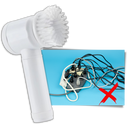 Escova de limpeza elétrica manual Kulashi para uso doméstico, com cerdas em uma imagem mostrando sua estrutura sem fio.