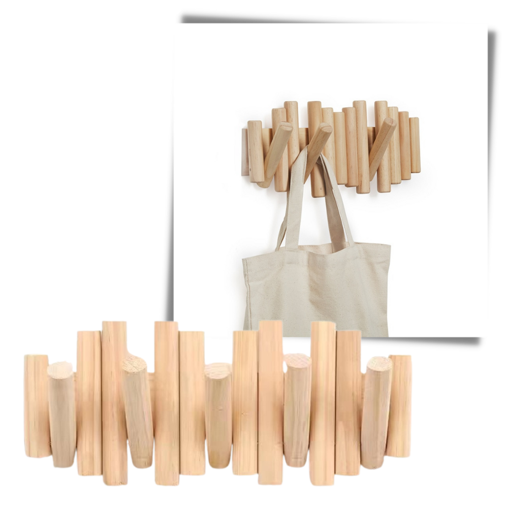 Porte-manteaux minimaliste de madeira da Grand Mesa Inc com suporte resistente para casacos e chapéus.