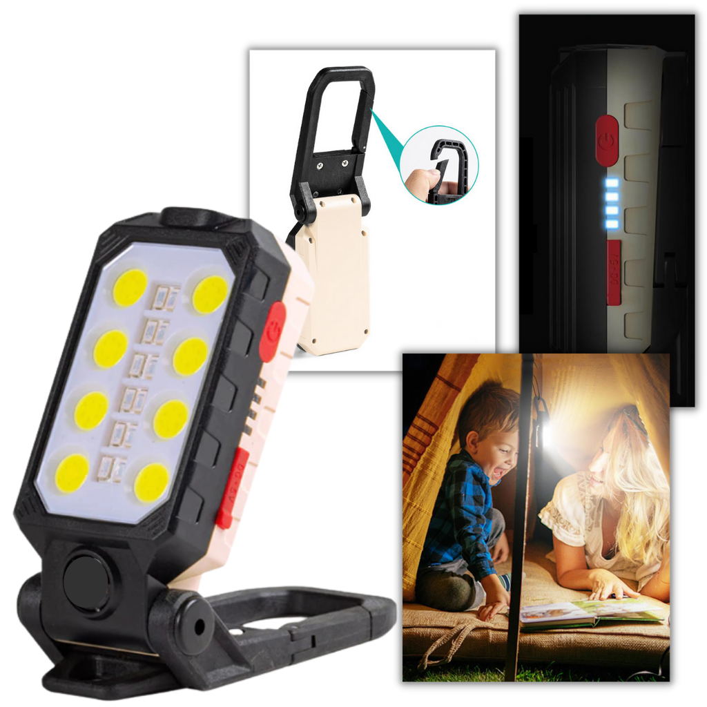 Lanterna de bolso LED à prova d'água e ajustável da First Deal, com luz potente e design compacto para uso ao ar livre.