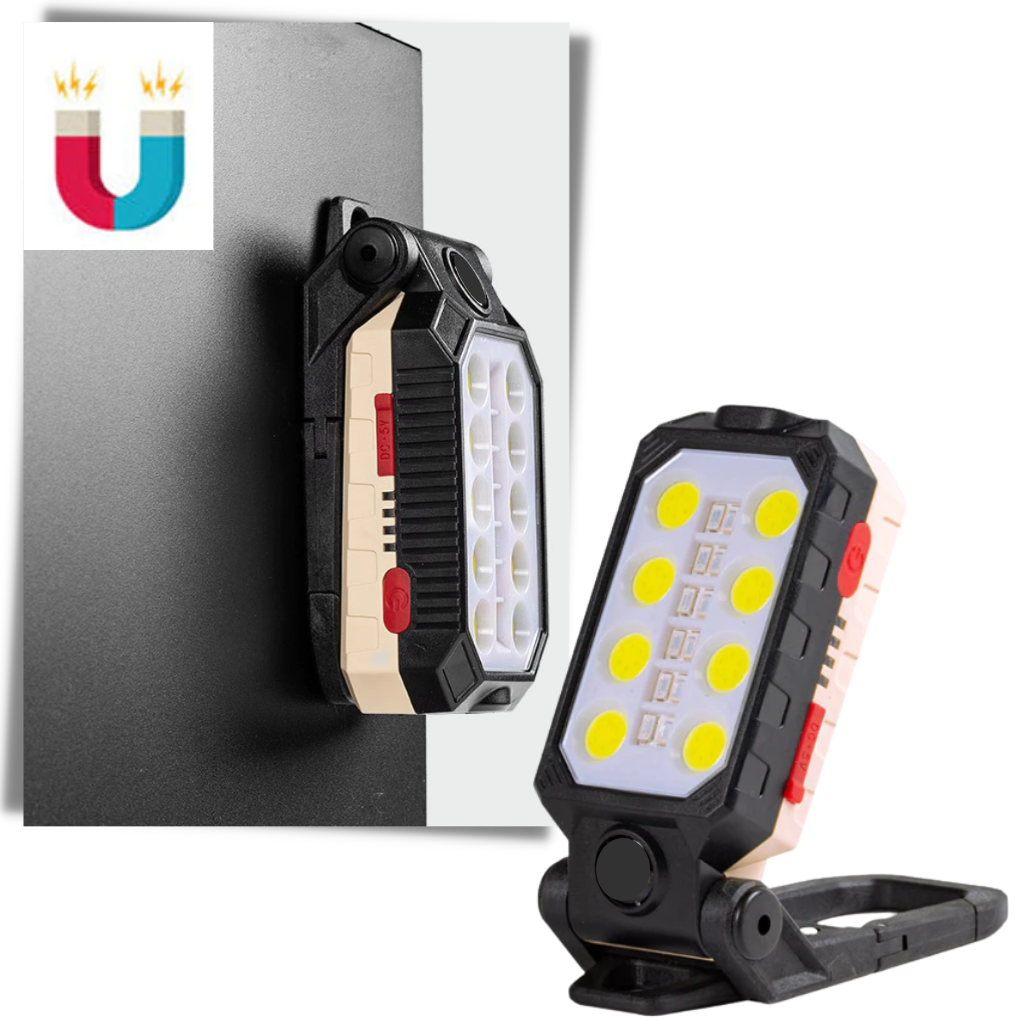 Lanterna de bolso LED à prova d'água e ajustável da First Deal, com design inteligente e luz potente para uso ao ar livre.