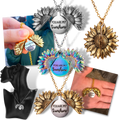Pingente de girassol da marca Ardorlove, em estilo de brinco ou colar com detalhe de flor de girassol.