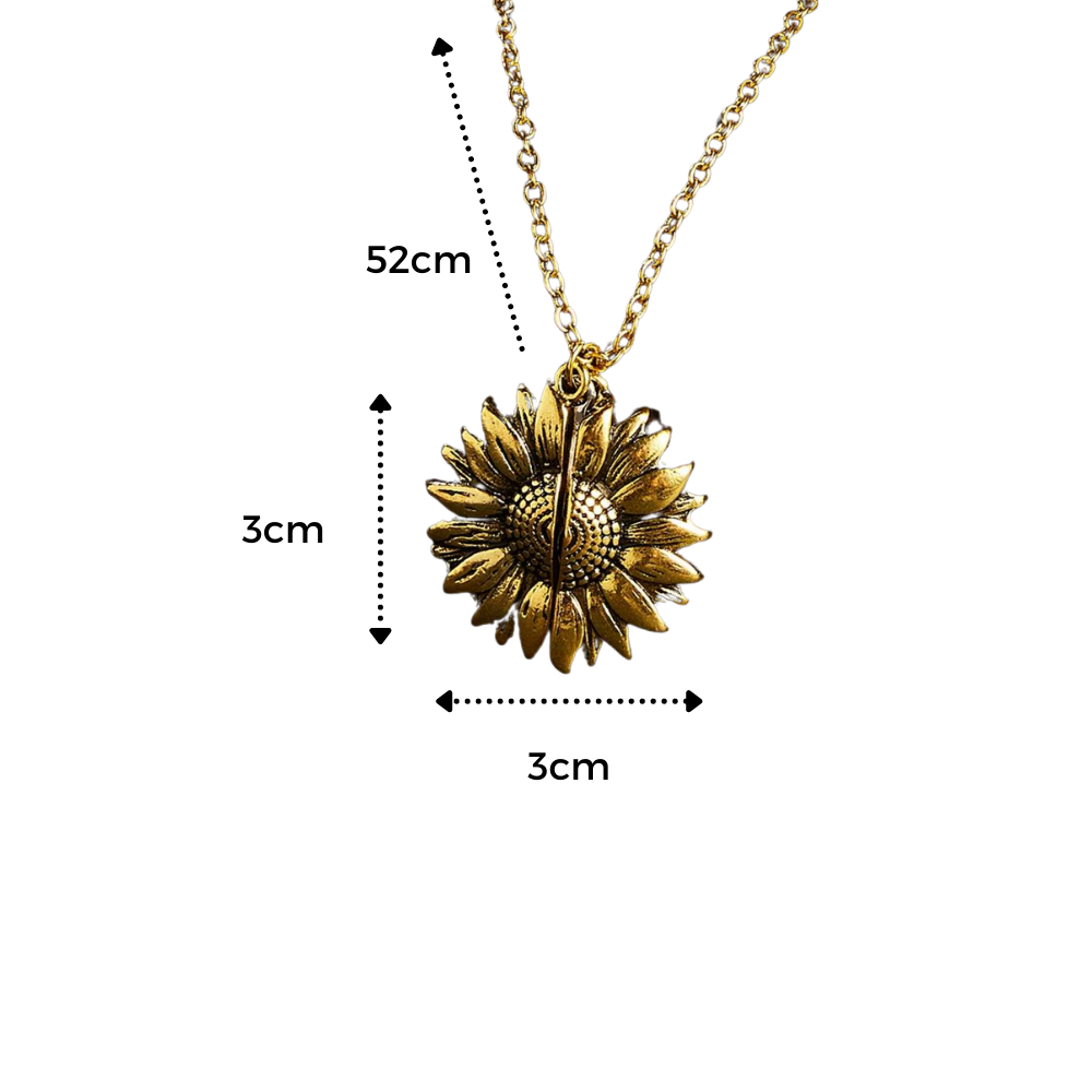 Pingente de sol em forma de girassol da coleção de breloques e pendentifs Ardorlove, feito de metal dourado com detalhes delicados