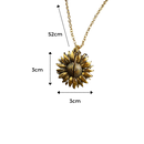 Pingente de sol em forma de girassol da coleção de breloques e pendentifs Ardorlove, feito de metal dourado com detalhes delicados