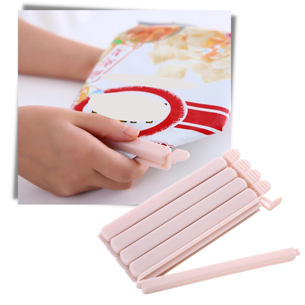 Conjunto de 15 clips de vedação para sacos de alimentos Colcolo, reforçam o armazenamento e vedação de alimentos.