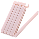Conjunto de 15 clips de vedação rosa para sacos de alimentos, ideal para armazenamento seguro e organizado.