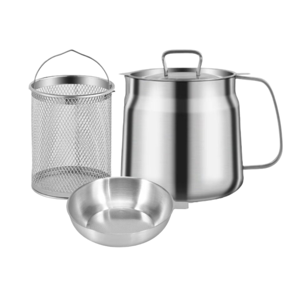 Panela de fritura em aço inoxidável 2 em 1 Loviver, eletrodoméstico de cozinha com capacidade de 1500ml.