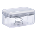 Distributeur de savon 2 en 1 Unique Bargains, gris, com compartimentos para sabonete e loção, design prático para banheiro ou cozinha.