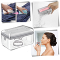 Distributeur 2 em 1 de sabonete e loção da Unique Bargains, mostrado em bancada com duas seções de dispenser.