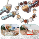 Cucujeira ajustável 2 em 1 da Duztion, utensílio de cozinha para medir ingredientes com precisão e versatilidade.