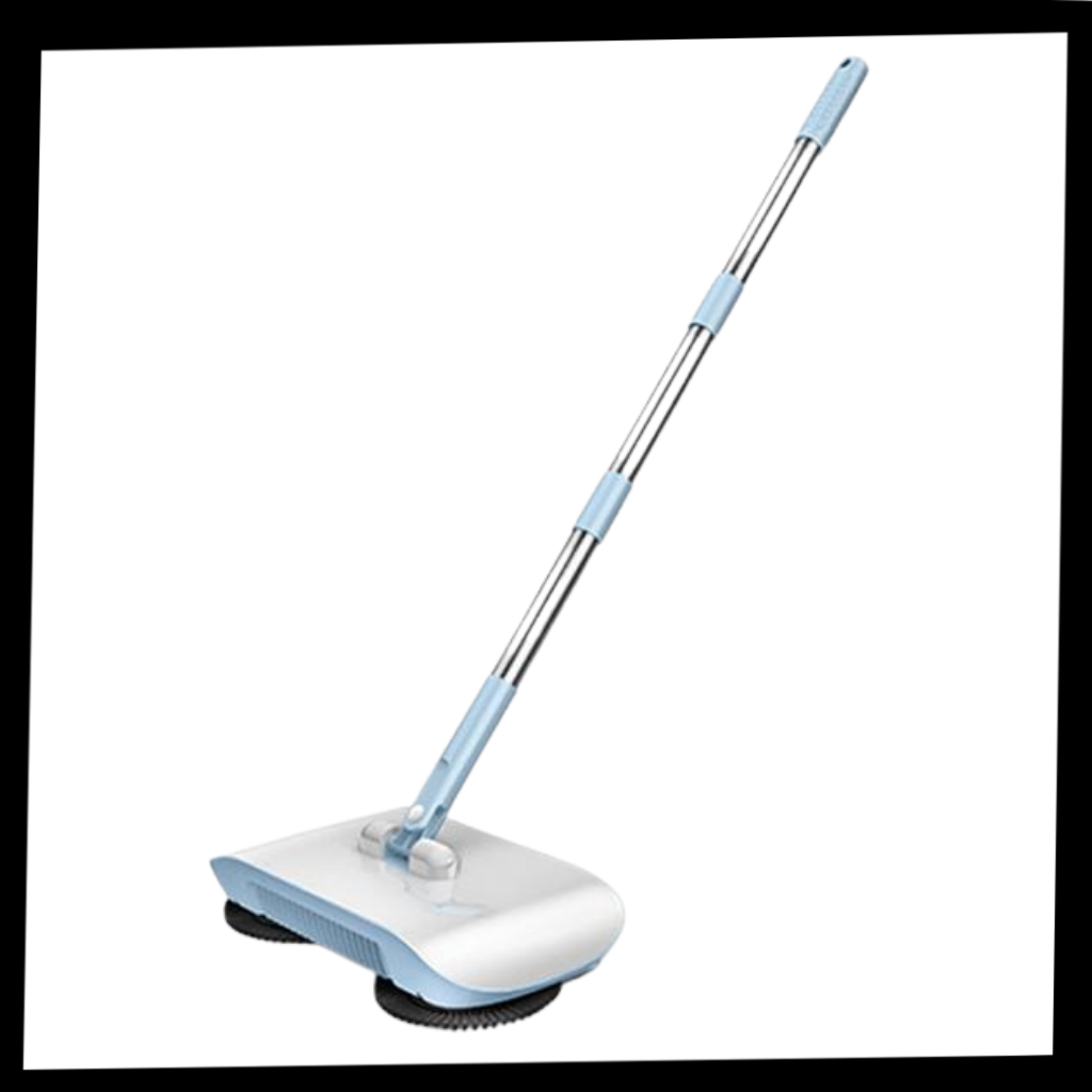 Balai automático 2 em 1 Jeashchat para limpeza doméstica, mostrador do pacote com produto compacto e eficiente.