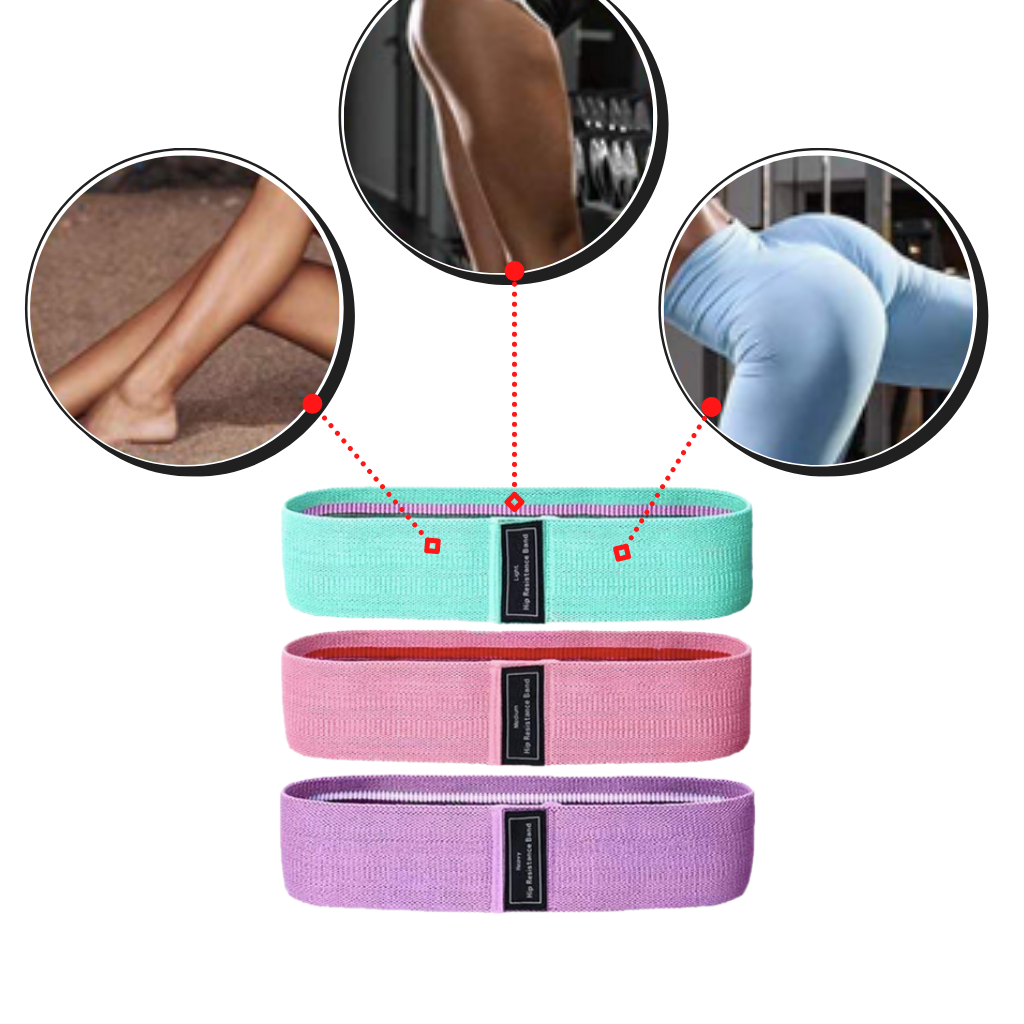 Conjunto de 3 faixas de resistência da Eastjing para exercícios físicos, com manual e bolsa de malha para transporte.