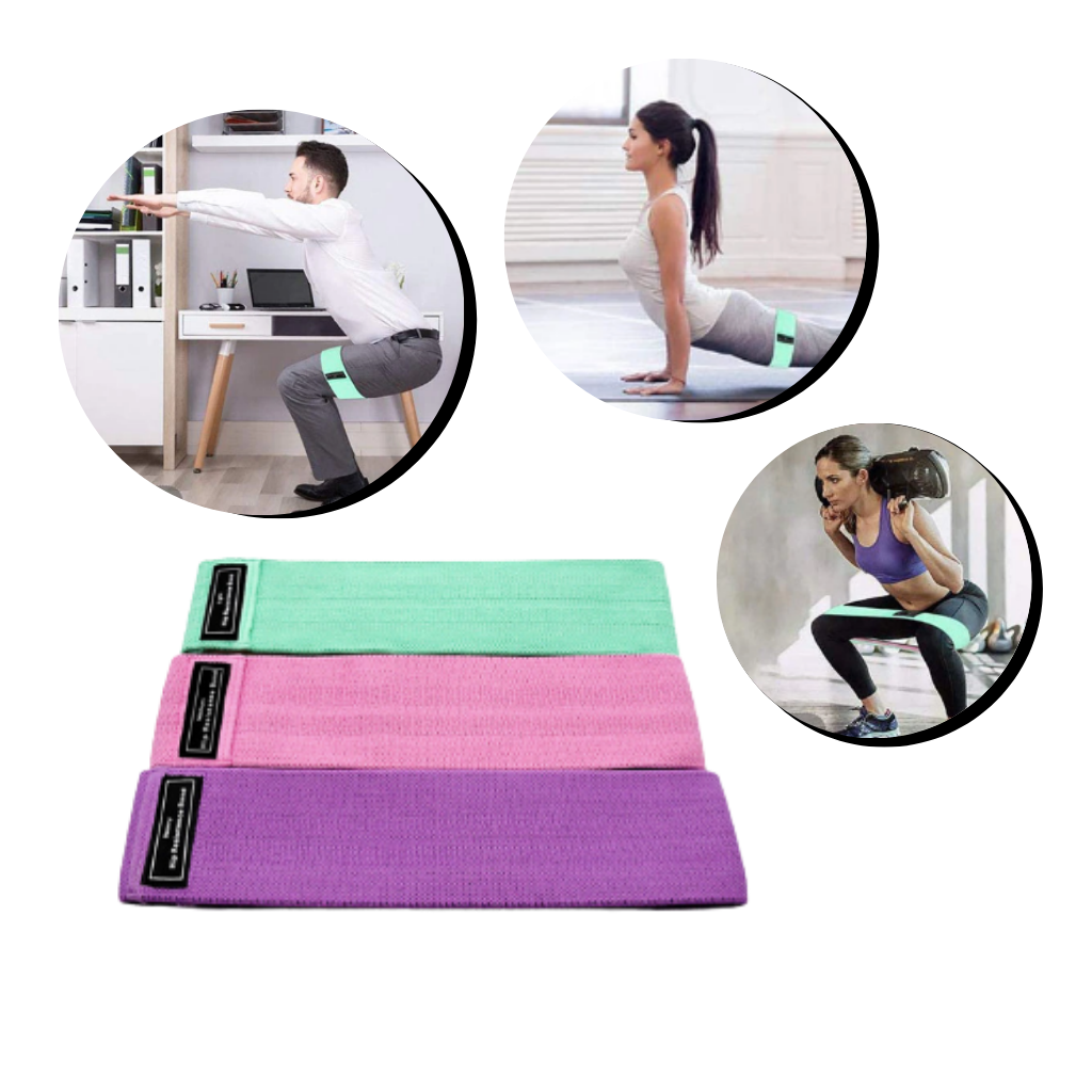 Conjunto de 3 faixas de resistência Eastjing para exercícios, com manual e bolsa de malha, ideal para iniciantes e atletas.