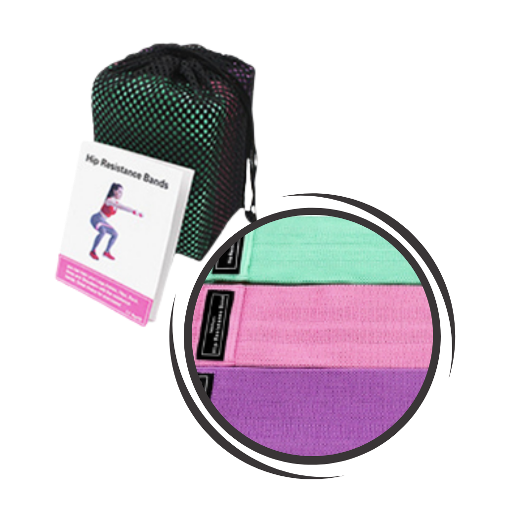 Conjunto de 3 bandas de resistência leve da Eastjing para exercícios, portátil com manual e bolsa de malha.