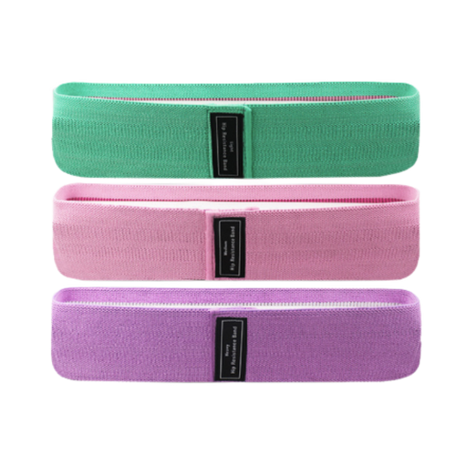 Conjunto de 3 faixas de resistência da Eastjing para exercícios, em azul, com manual e bolsa de malha para transporte.