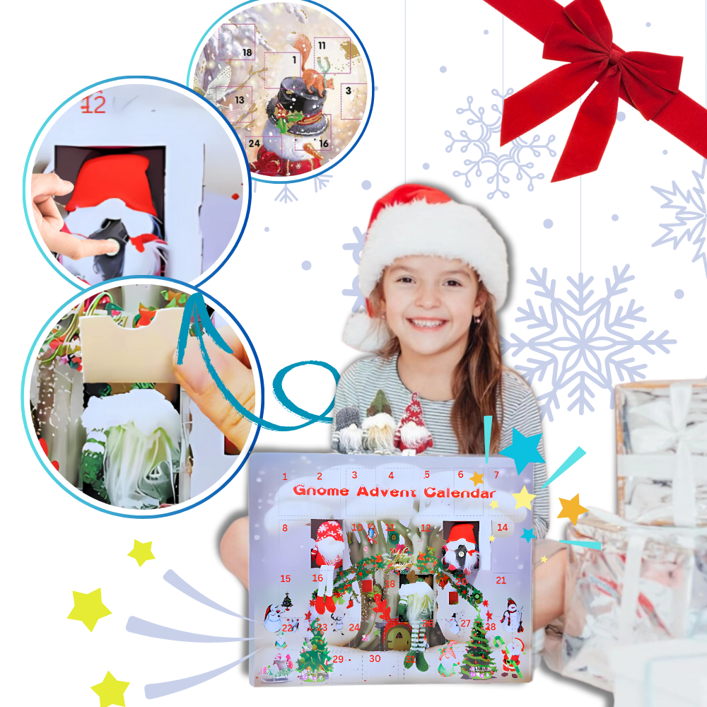 Calendário de Advento Lutin da Travelwant com contagem regressiva de 31 dias, decoração natalina mágica para o Natal.