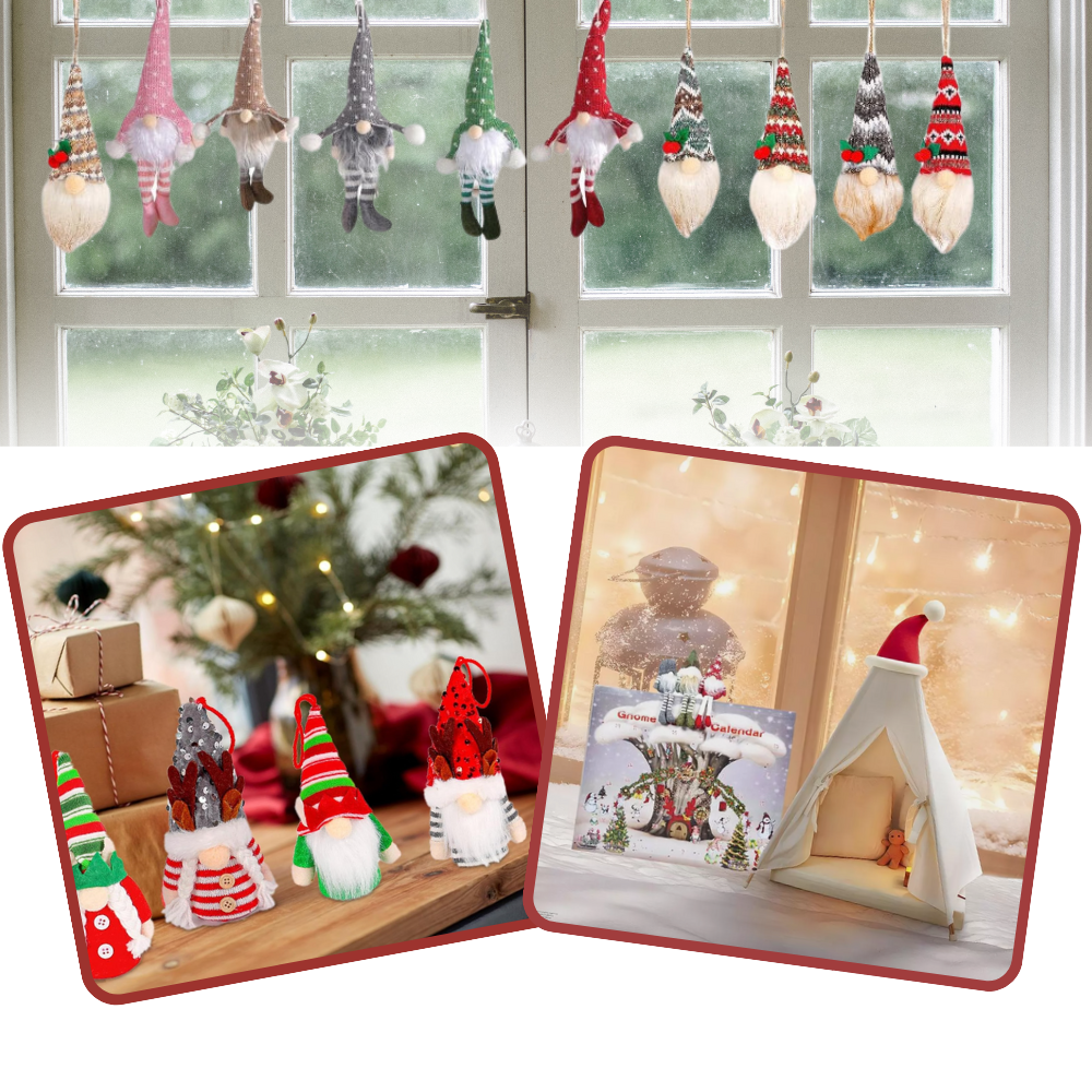 Calendário de Natal com duende e contagem regressiva de 31 dias, decoração de temporada da Travelwant.