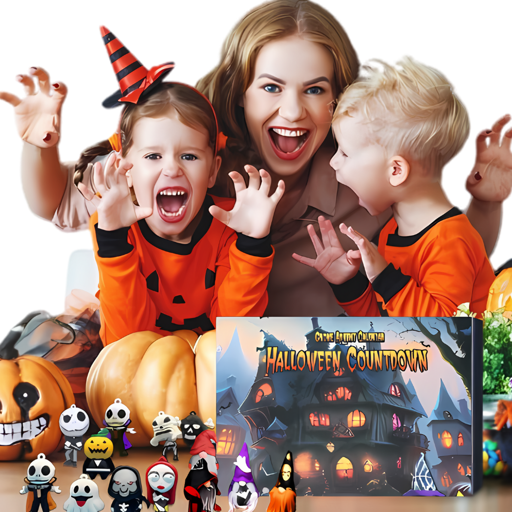 Calendário de contagem regressiva de Halloween da Seyurigaoka com 31 janelas para decorar a temporada de festas.