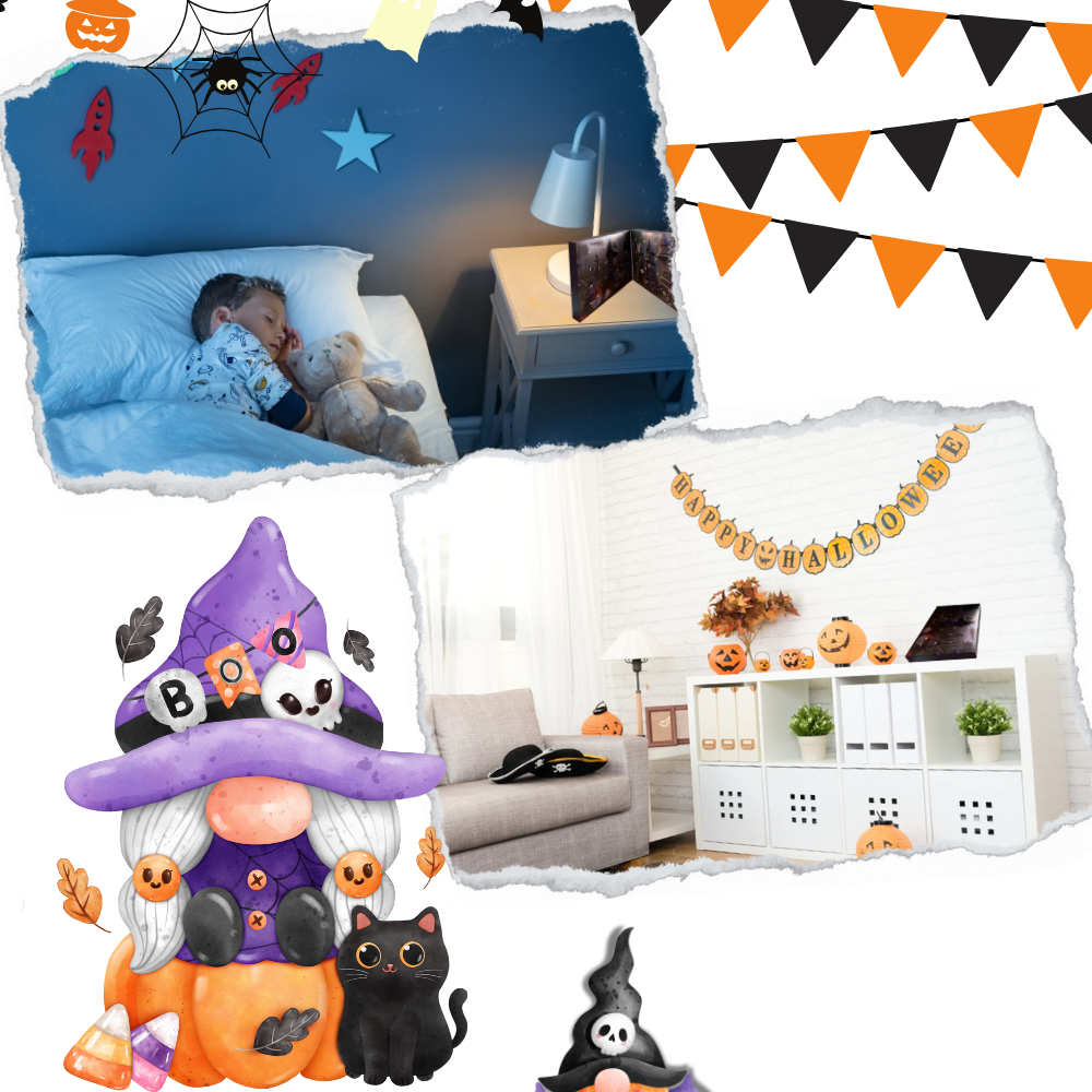 Calendário de contagem regressiva de Halloween Seyurigaoka, decoração sazonal de Natal e Halloween com 31 dias.