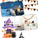 Calendário de contagem regressiva de Halloween Seyurigaoka, decoração sazonal de Natal e Halloween com 31 dias.