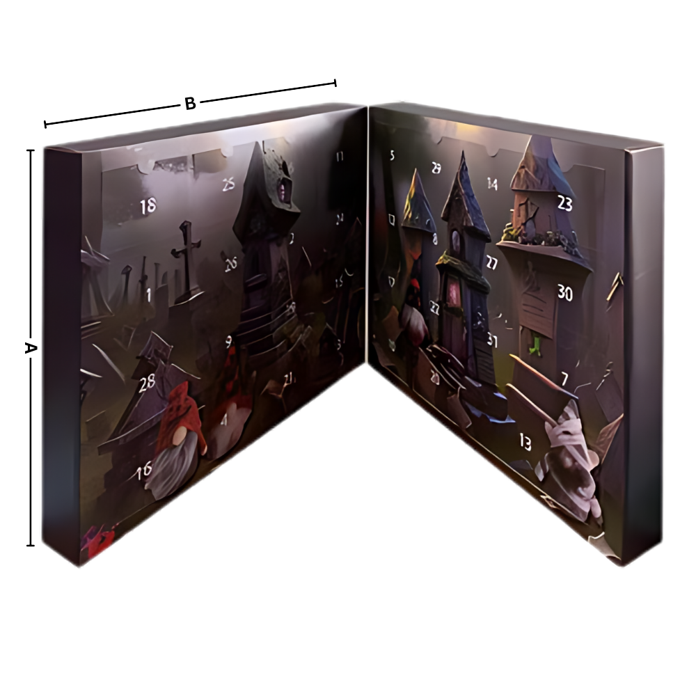 Calendário de contagem regressiva de Halloween Seyurigaoka, decoração sazonal com 31 dias para contagem de dias até o Halloween