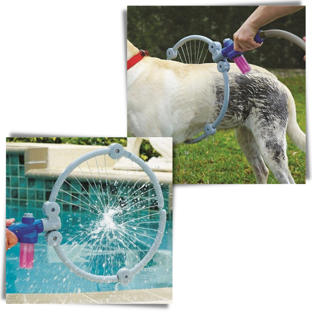 Ducha de 360° para animais de estimação Traexpress, material de toilettage para cães e gatos, fácil de lavar e usar.