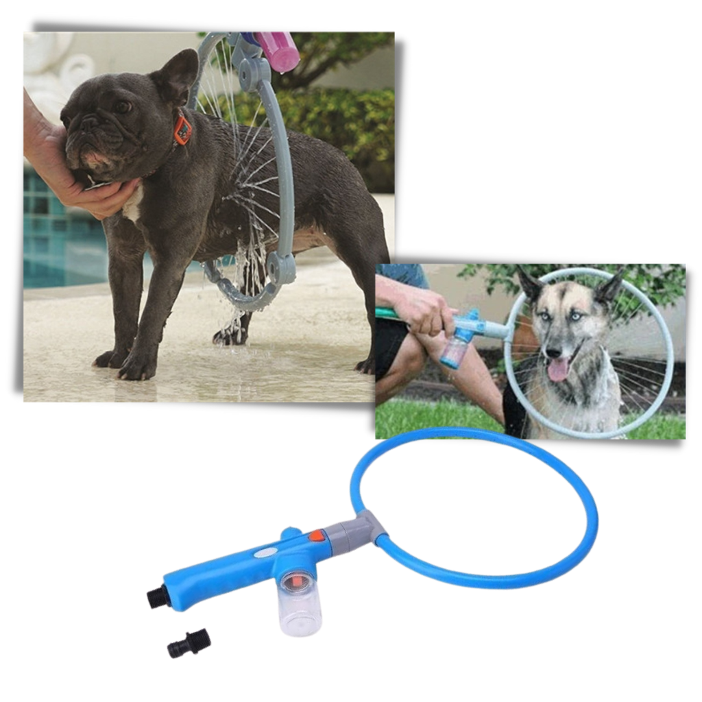 Ducha 360° para animais de estimação Traexpress, material de toilettage para cães e gatos, lavador versátil com design rotativo