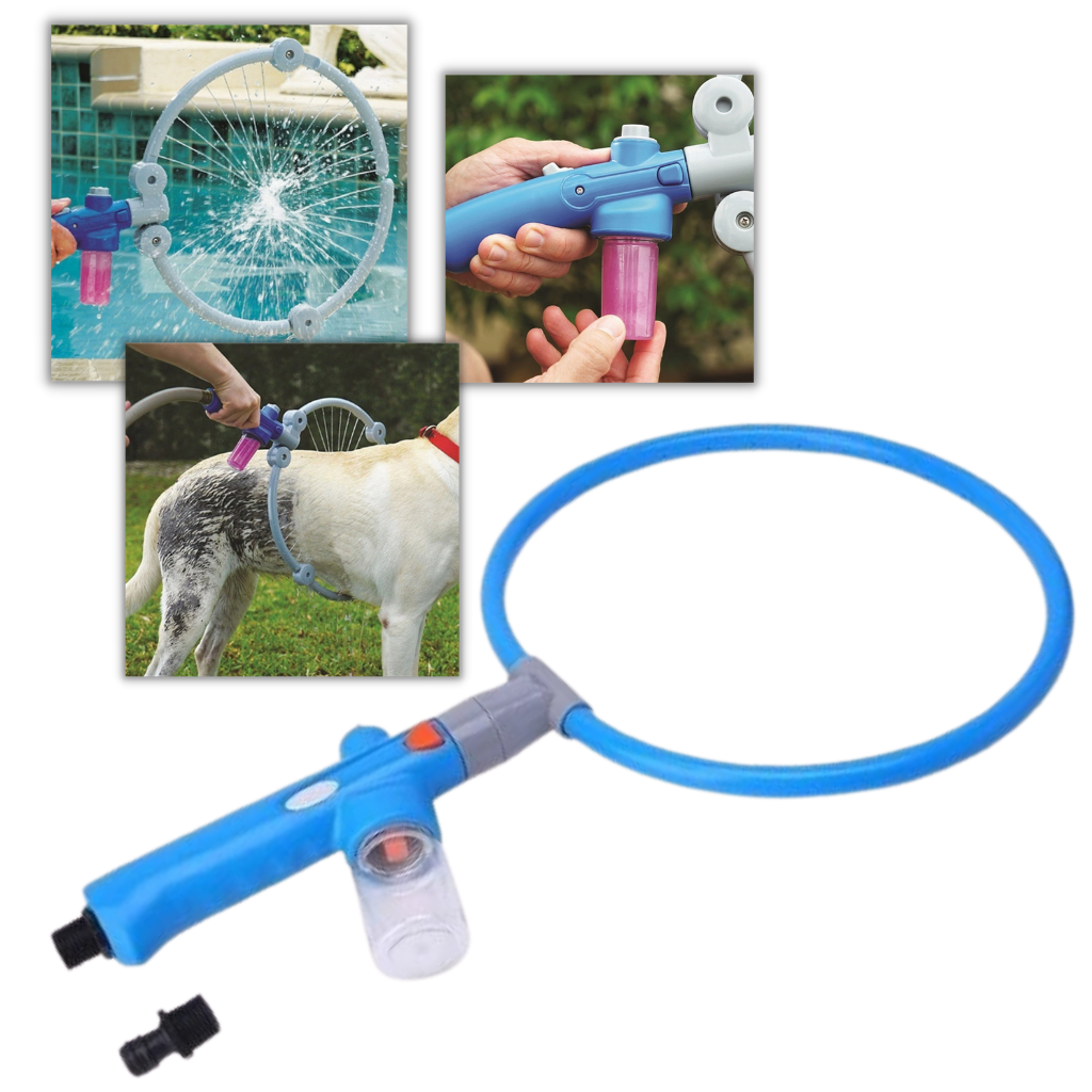 Ducha de 360° para animais de estimação Traexpress, acessório de tosa com jato giratório para cães e gatos.