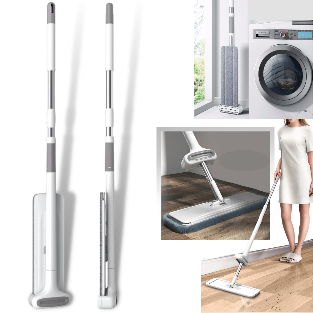 Mop rotativo com franges que gira 360º, ideal para limpeza doméstica eficiente, da marca Uscallm.