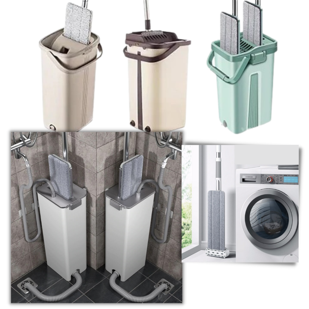 Mop rotativo com franges de 360º da Uscallm, ideal para limpeza doméstica eficiente e fácil armazenamento.