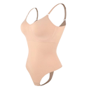 Macacão modelador sem costuras MayShow na cor nude, roupa íntima feminina que modela o corpo com conforto e discrição.