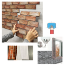 Revestimento de papel de parede 3D da Universal com carreis murais em espuma resistente para decorar paredes.