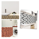 Revestimento de parede em papel de parede 3D em formato de azulejos de espuma, fácil de aplicar, da marca Universal.