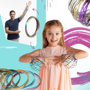 Pulseira espiral 3D em aço inoxidável da Vortiflux, brinquedo de brinquedo com design em espiral e acabamento metálico brilhante
