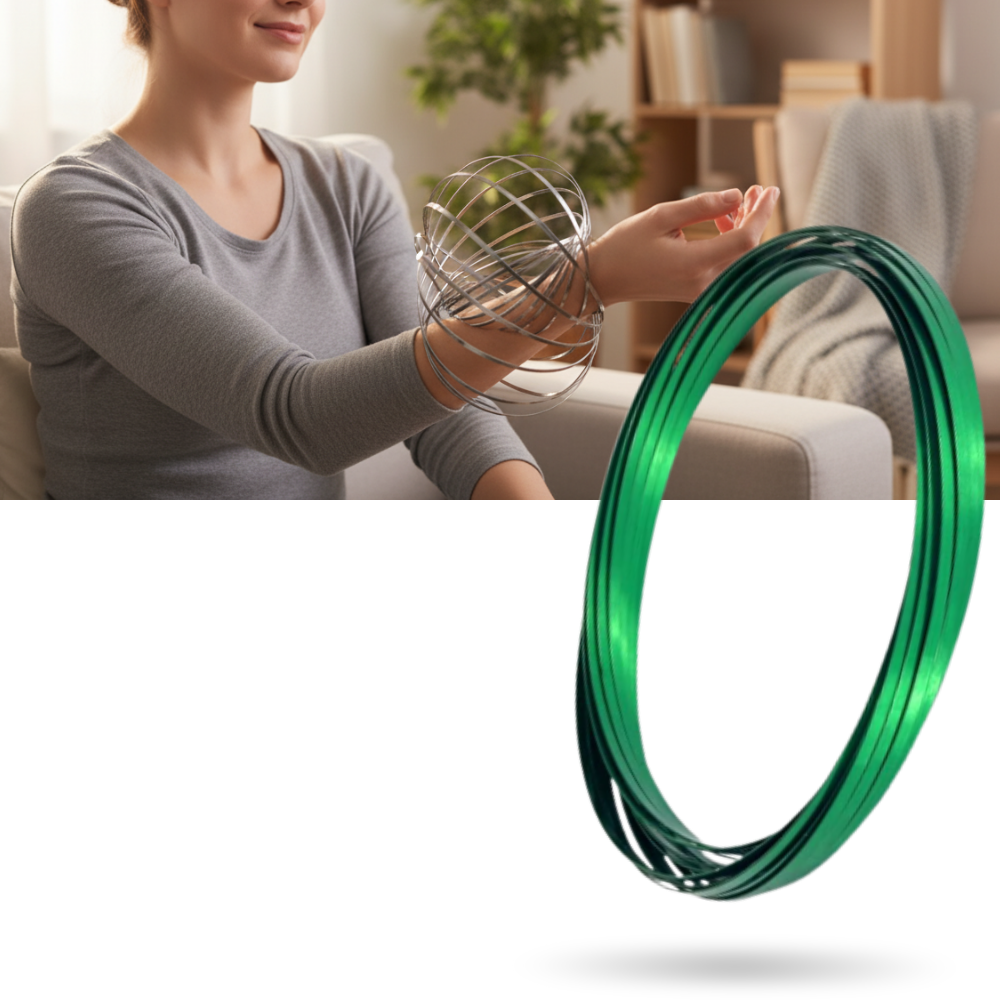 Brinco de brinquedo em aço inoxidável em forma de espiral 3D da marca Vortiflux, com design moderno e resistente