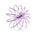 Bracelete espiral 3D em aço inoxidável da Vortiflux, brinquedo em formato de mola roxa.