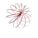 Bracelete espiral 3D em aço inoxidável da Vortiflux, brinquedo de mão com design elegante em tons roxos e vermelhos.