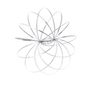 Pulseira espiral 3D em aço inoxidável da Vortiflux, acessório de brinquedo com design metálico prateado.