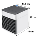 Climatizador portátil 3 em 1 Favson com funções de resfriamento, aquecimento e umidificação, compacto e eficiente.