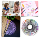Conjunto de 48 canetas gel com glitter colorido da marca Sodial, instrumentos de escrita e desenho brilhantes e coloridos.