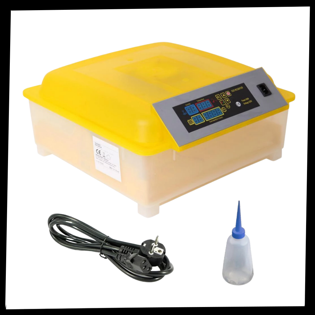 Incubador automático de ovos Yescomusa para 48 ovos, equipamento de criação com controle de temperatura e umidade.