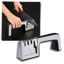 Aiguiseur de couteaux de cuisine Wewdigi, électroménager 4 en 1, montrant différentes parties en matériau durable.