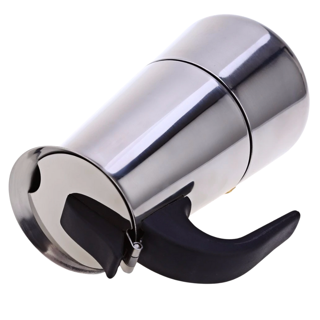 Cafetière italienne Crystalrao de 200 ml em aço inox, perfeita para preparar café tradicional em cozinha moderna