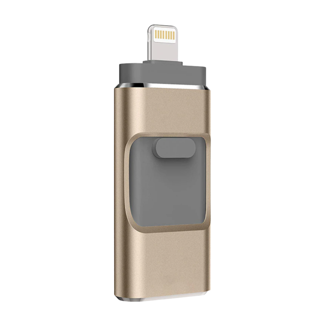 Chave USB 4 em 1 da Fu Zhou Huicai International Trading Co., componente de computador dourado, com múltiplas funções.