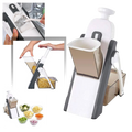 Mandoline vertical 4 em 1 da Sporkpods, utensílios de cozinha para fatiar, ralar e cortar com múltiplas lâminas.