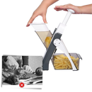 Mandolina vertical 4 em 1 da Sporkpods para corte preciso de legumes e verduras na cozinha.