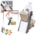 Mandoline vertical 4 em 1 da Sporkpods, utensílios de cozinha para fatiar, ralar e cortar com múltiplas lâminas.