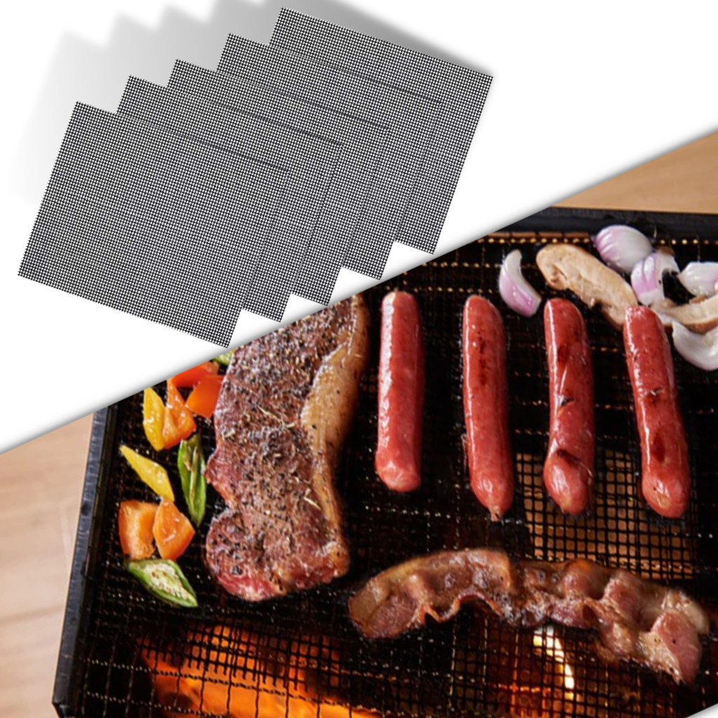 Conjunto de 5 grelhas de cozimento antiaderentes para churrasco, resistentes ao calor, acessório para pequeno eletrodoméstico Belleviee.