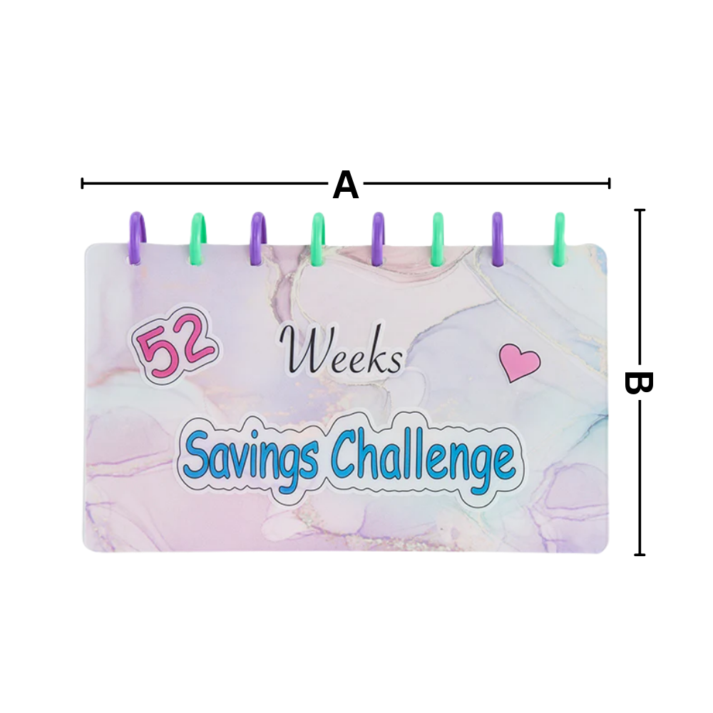 Classeur de poupança completo Dengmore de 52 semanas, material de reliure para organização financeira semanal.